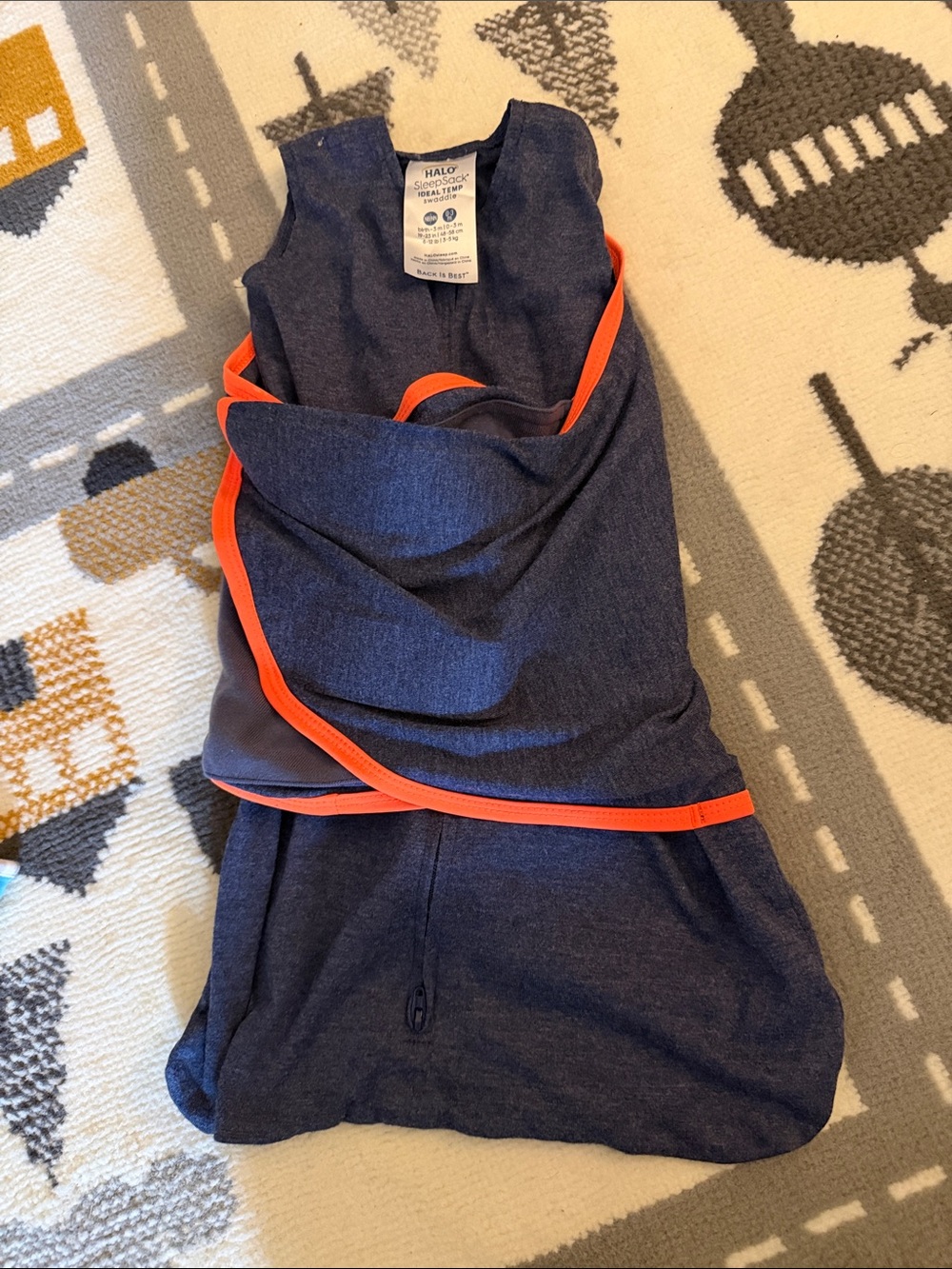 Halo Navy Sleep Sack with Orange Trim